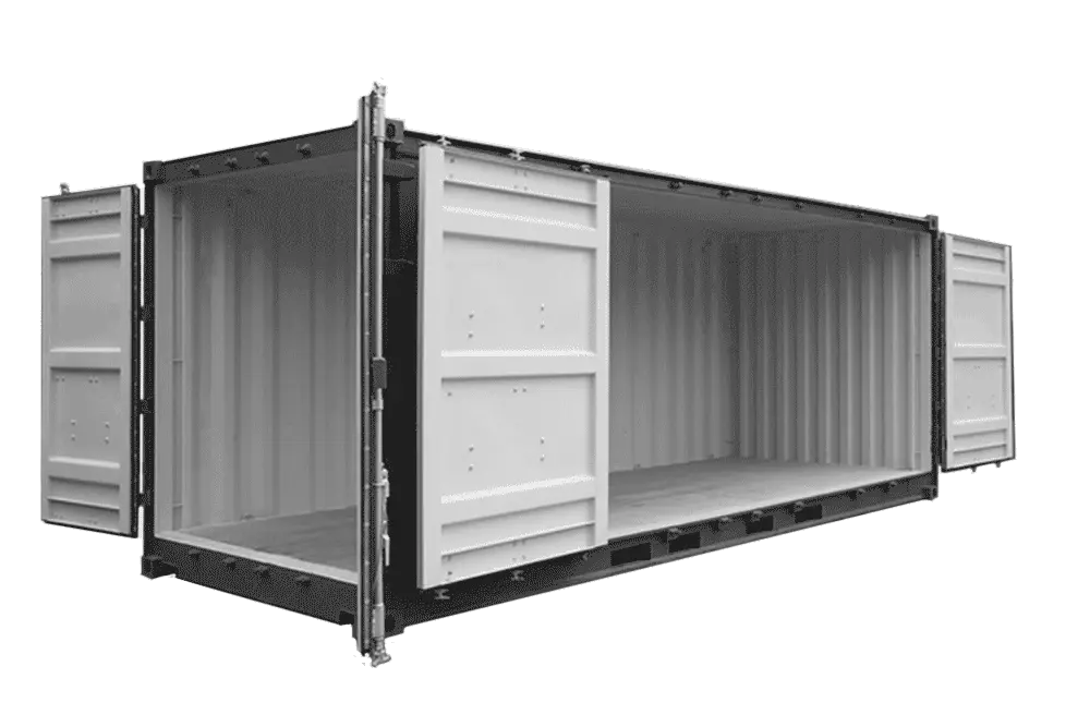 Container Open Side 20 Piedi Acciaio CORTEN con Porta Doppia