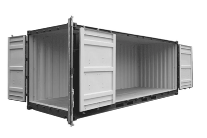 Container Open Side 20 Piedi Acciaio CORTEN con Porta Doppia
