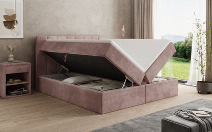 Luxusbetten24 Sofia Boxspringbett Cord mit Stauraum