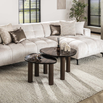 Luxusbetten24 Elysium Couchtisch L mit Gussglas in Antikkupfer