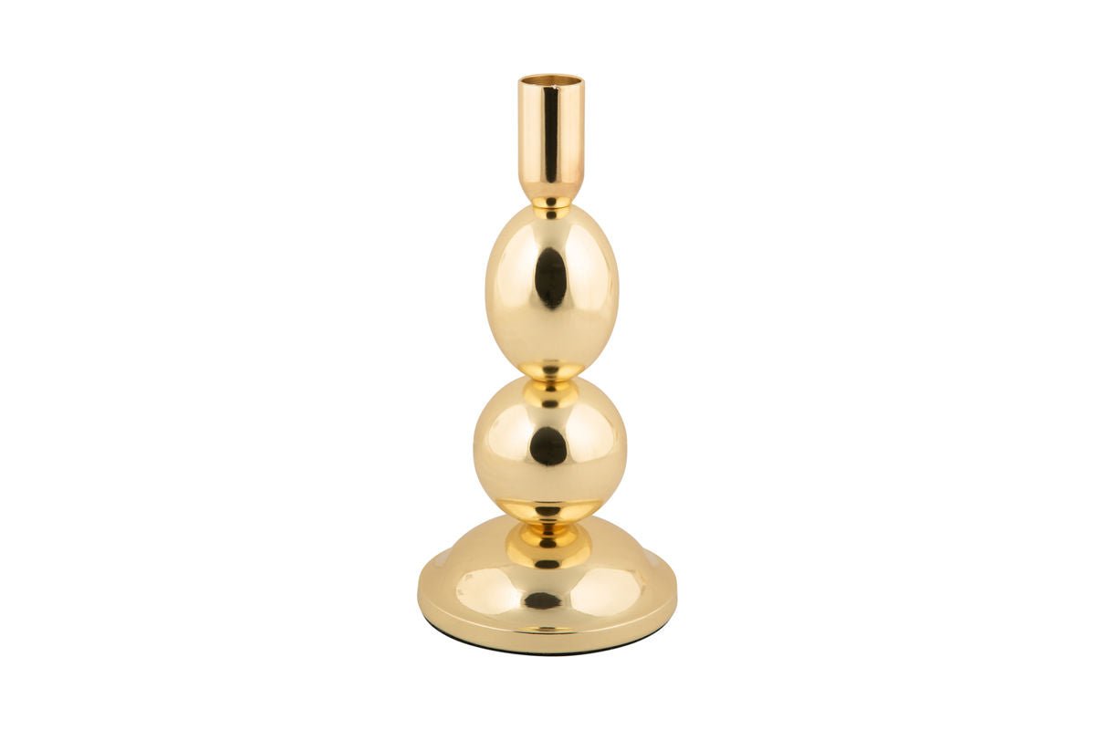 Luxusbetten24 Korin Kerzenhalter – Medium, Glamourös aus Eisen, Gold & Chrome