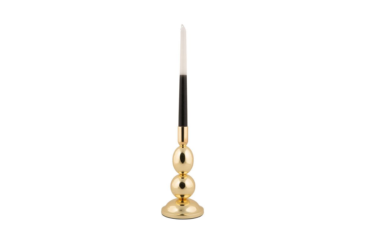 Luxusbetten24 Korin Kerzenhalter – Medium, Glamourös aus Eisen, Gold & Chrome