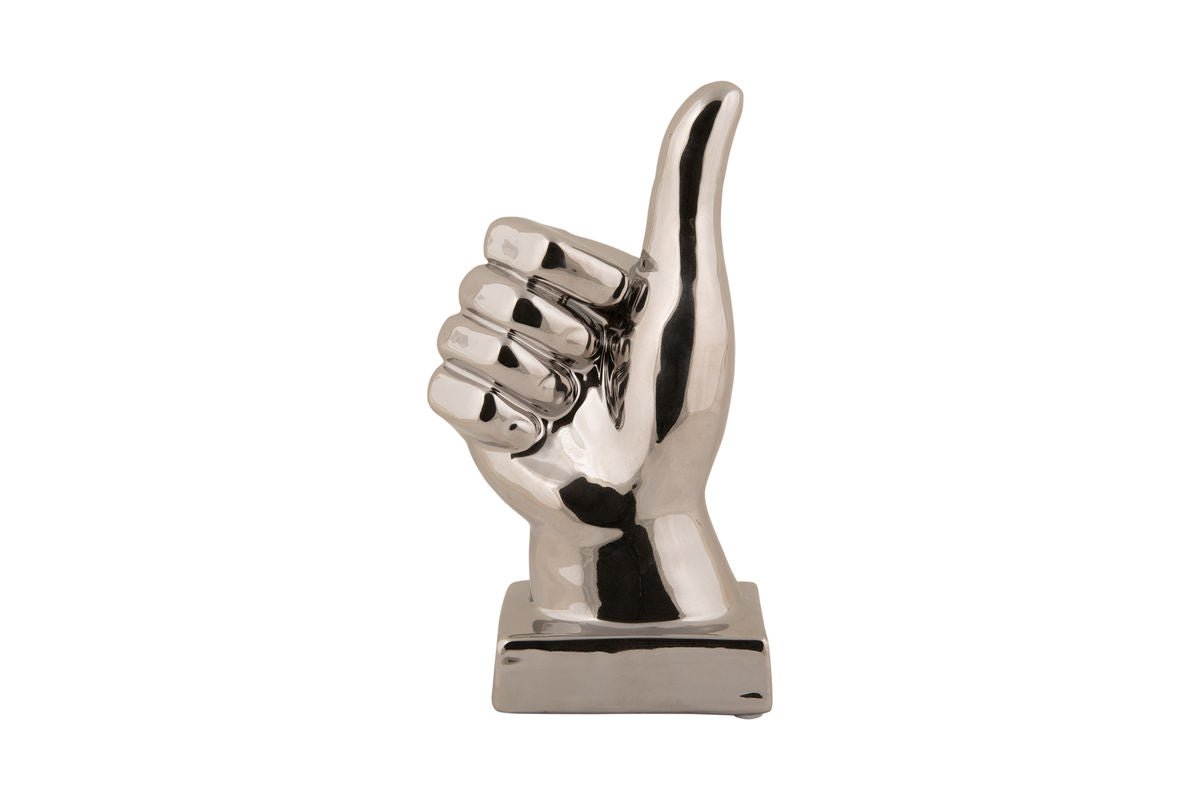 Luxusbetten24 Thumbs Statue Glänzende Oberfläche Gold