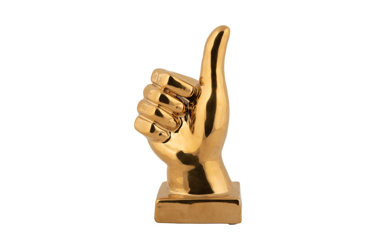 Luxusbetten24 Thumbs Statue Glänzende Oberfläche Gold