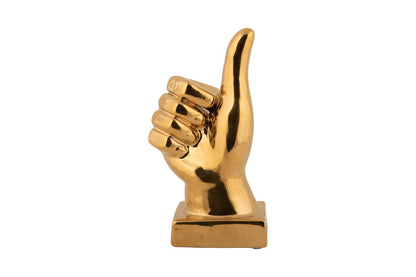 Luxusbetten24 Thumbs Statue Glänzende Oberfläche Gold