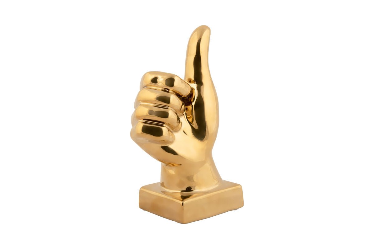 Luxusbetten24 Thumbs Statue Glänzende Oberfläche Gold