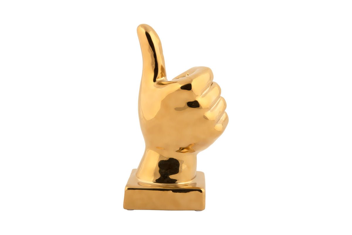 Luxusbetten24 Thumbs Statue Glänzende Oberfläche Gold