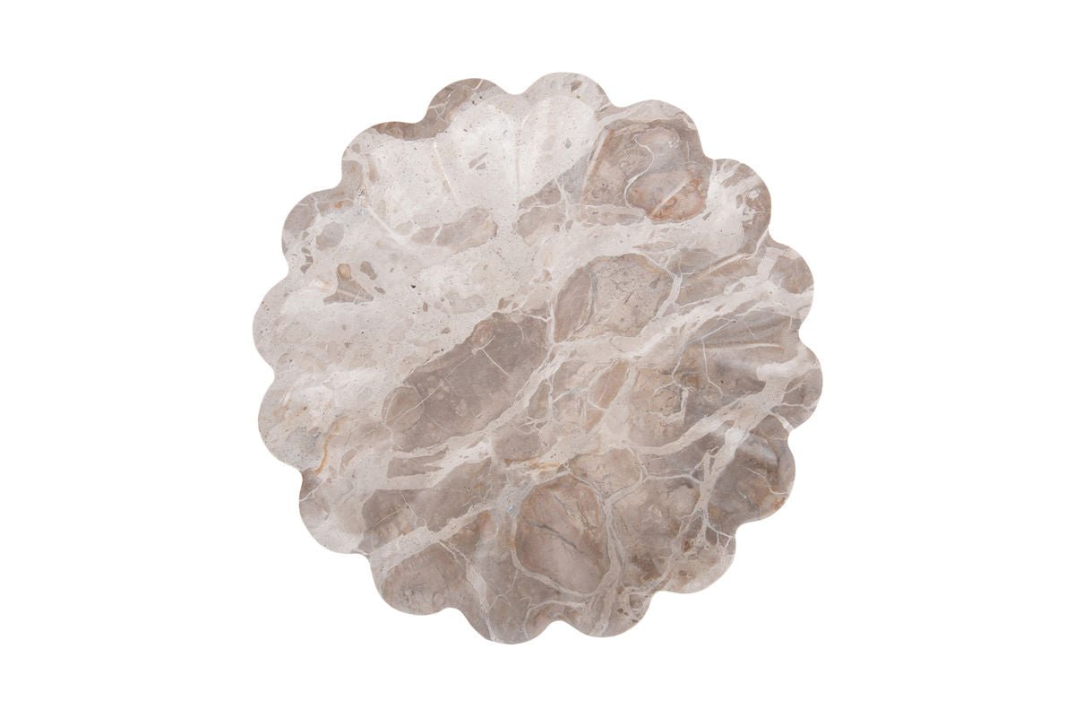 Luxusbetten24 Averelle Schale Marmor Braun Blumenförmig