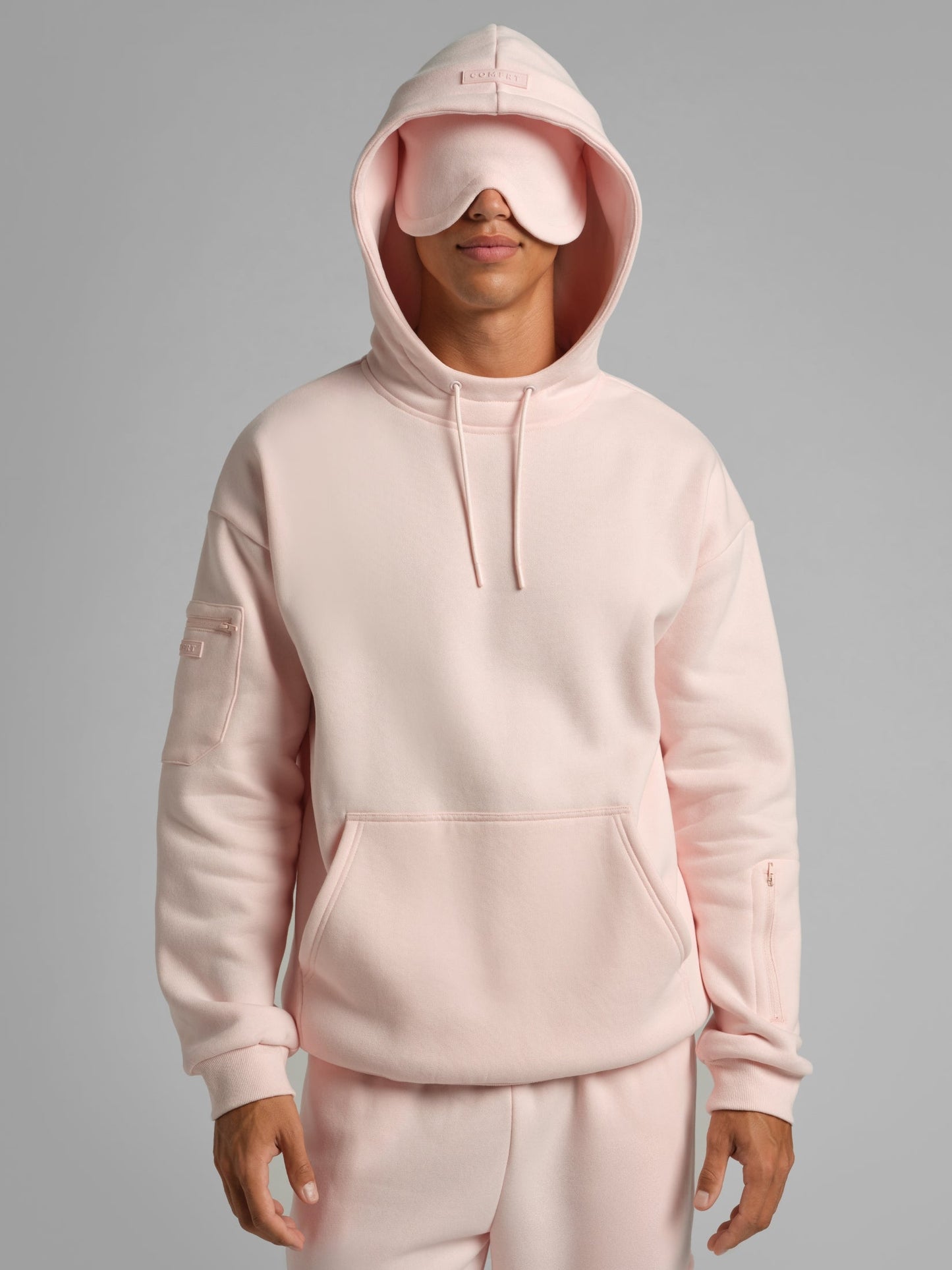 Comfrt Airplane Mode Travel Hoodie mit integrierter Augenmaske