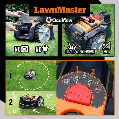 Lawnmaster Robot Cortacésped Autónomo 24V sin Cable Perimetral