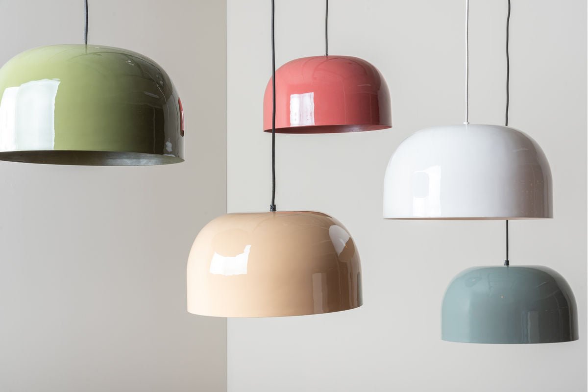 Luxusbetten24 Pendelleuchte Oslo Waldgrün Emaille Deckenlampe Modernes Design