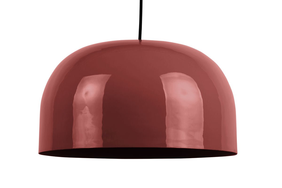 Luxusbetten24 Oslo Pendelleuchte Dome-Emaille Weinrot Für Wohnbereich Modern