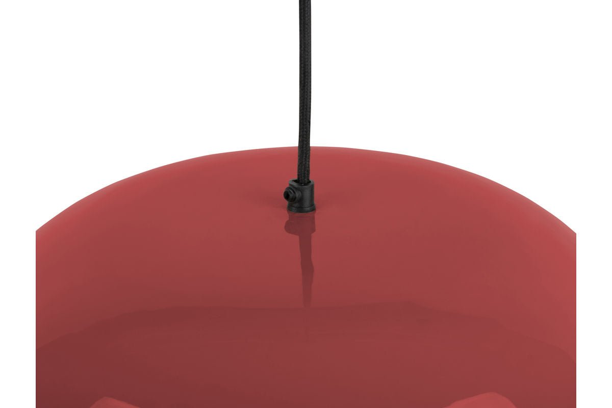 Luxusbetten24 Oslo Pendelleuchte Dome-Emaille Weinrot Für Wohnbereich Modern
