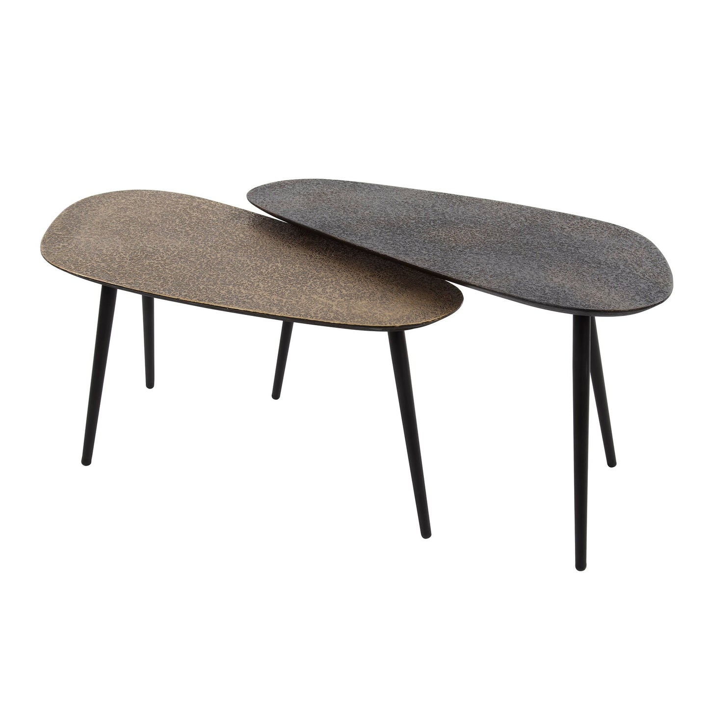 Luxusbetten24 Savino Couchtisch 2er Set in Altbronze/Gold Schwarz