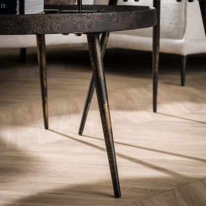 Couchtisch Chrysos 2er Set In Grau Metallic Mit Erhöhtem Rand