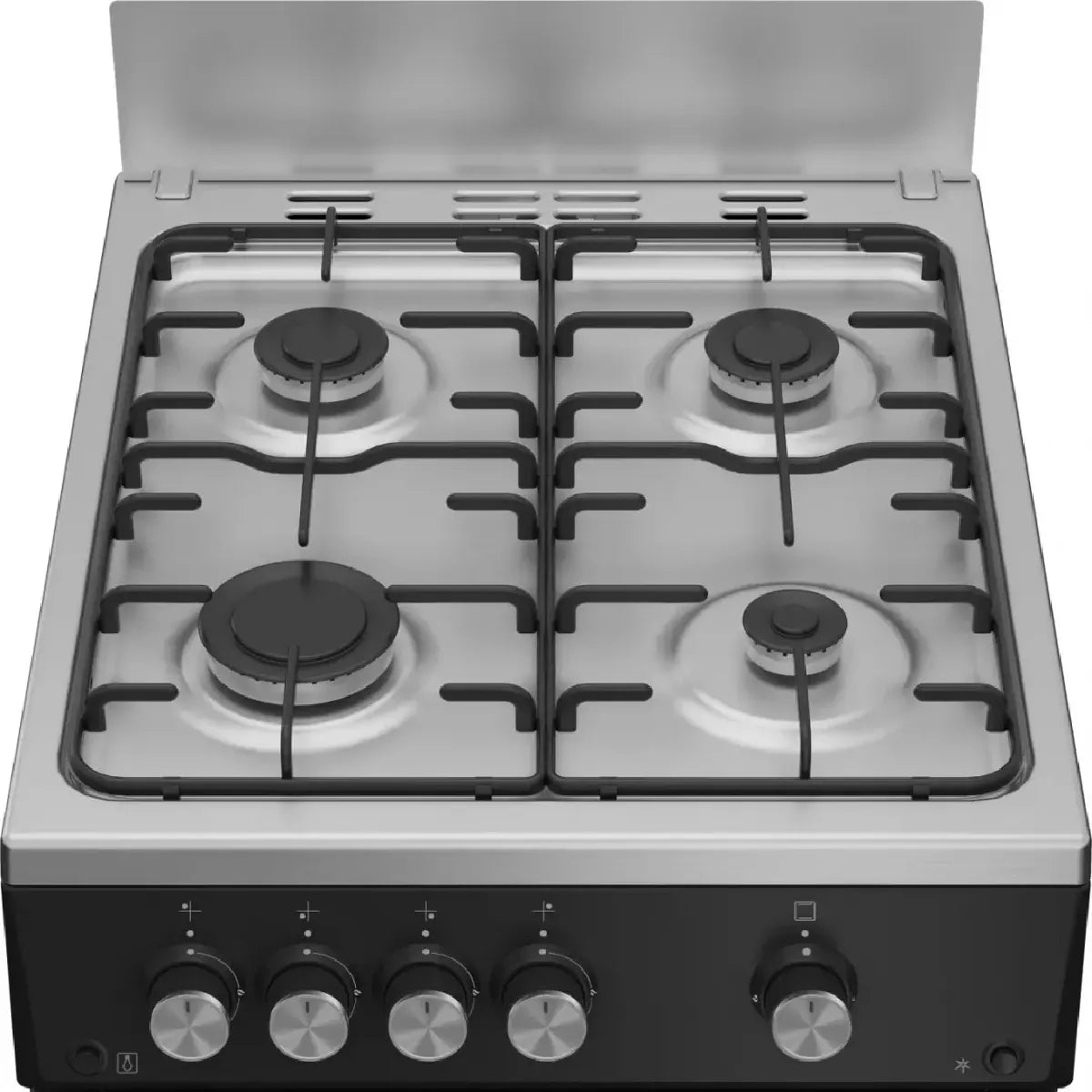 Beko FSG52010GBC Cocina a Gas Negra Inox 4 Quemadores