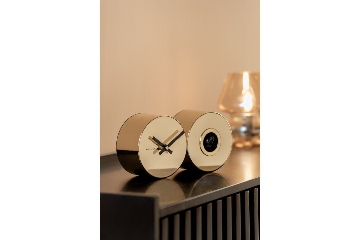 Luxusbetten24 Auron Moderne Eisenuhr – Stehend, Chrome, Wohnzimmer Dekor