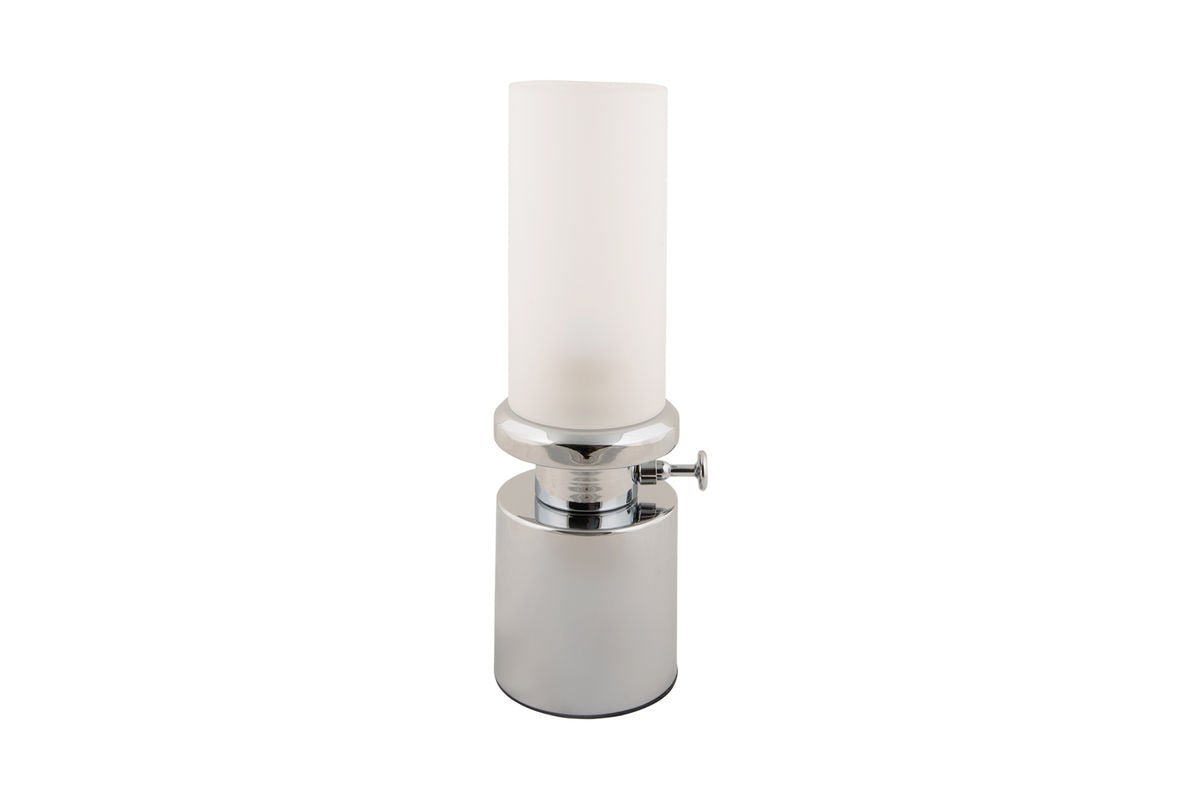 Luxusbetten24 Eldra Tischlampe mit LED in Modernem Chrom