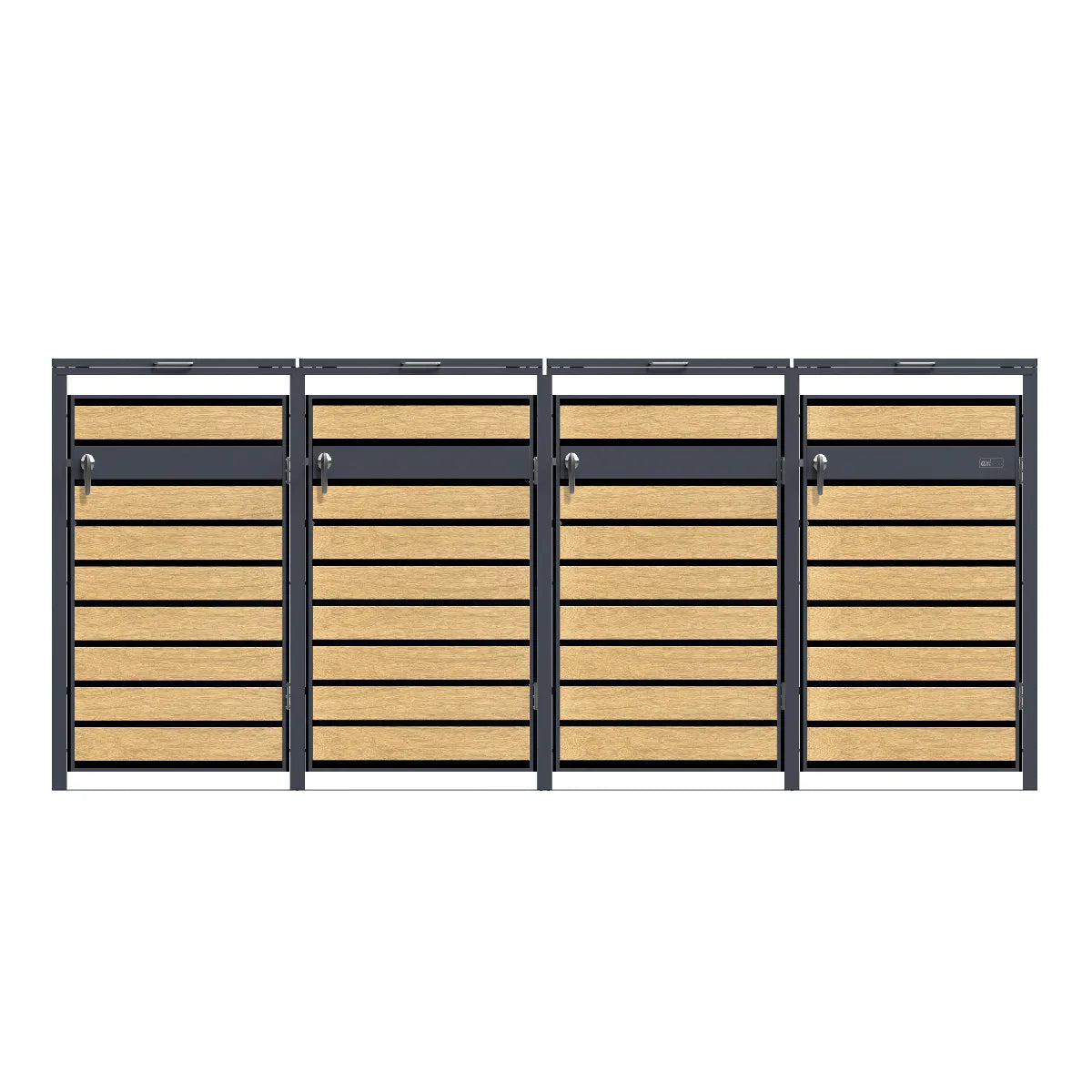 Axi House Cubo de Basura Galvanizado 132x80x116 cm 240 L