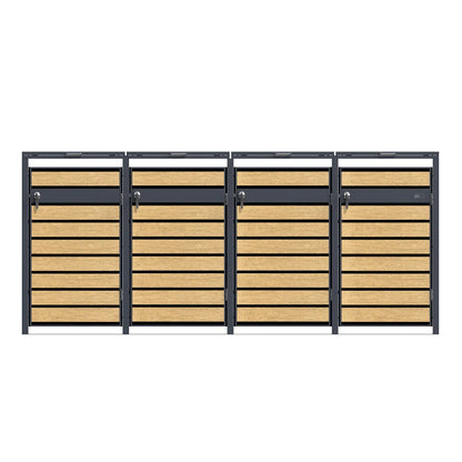 Axi House Cubo de Basura Galvanizado 132x80x116 cm 240 L