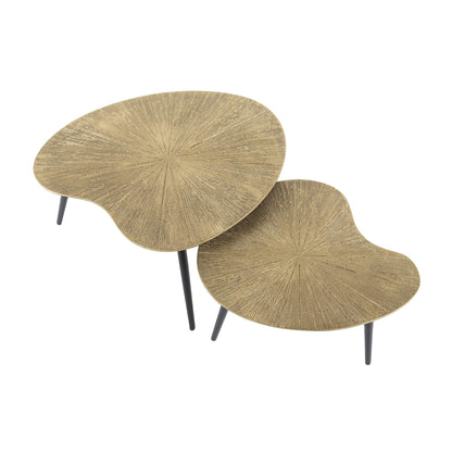 Couchtisch Tavino 2er Set in Nierenform mit der Farbe Antikbronze