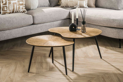 Couchtisch Tavino 2er Set in Nierenform mit der Farbe Antikbronze