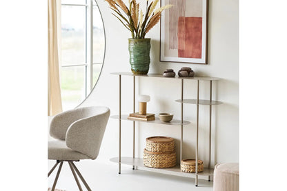 Luxusbetten24 Osmira Standregal aus Metall in Sand Farbe