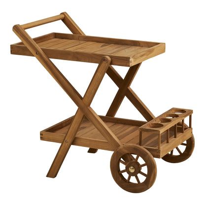 Luxusbetten24 Garten Servierwagen Selvina Teakholz Natur Stilvoll Praktisch