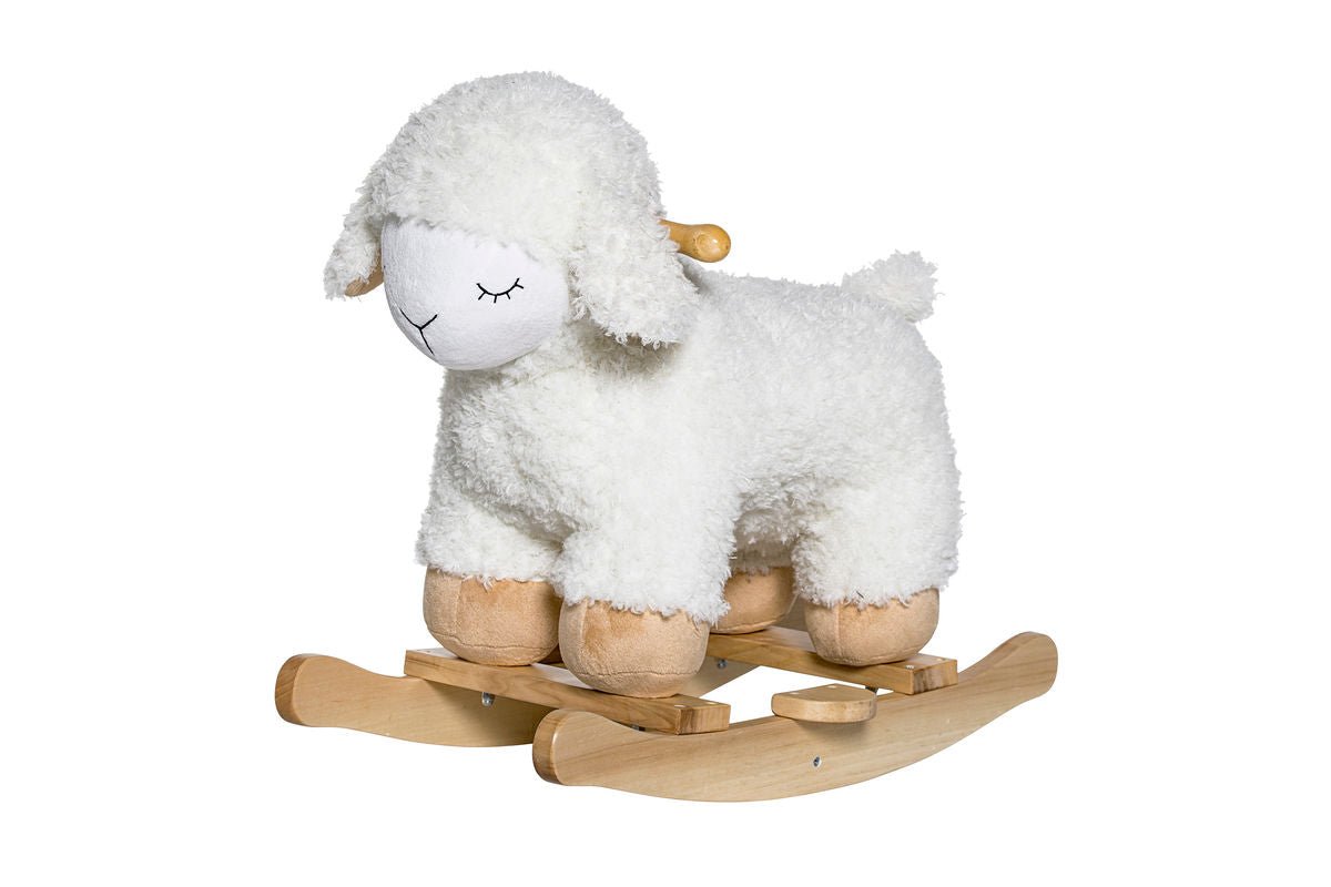 Schaukelspielzeug Salome – Flauschiges Holzschaukeltier für Babys & Kinder
