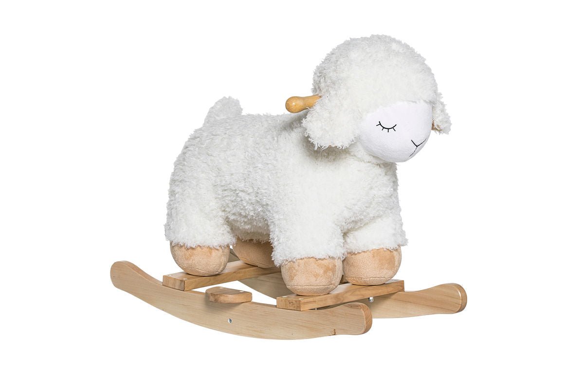 Schaukelspielzeug Salome – Flauschiges Holzschaukeltier für Babys & Kinder