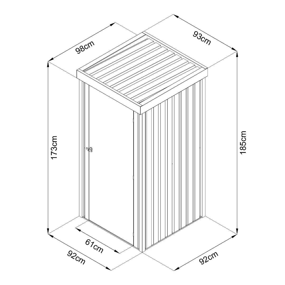 Axi House Hector Armario de Jardín 0.98×0.93×1.85 m Gris Anthracite