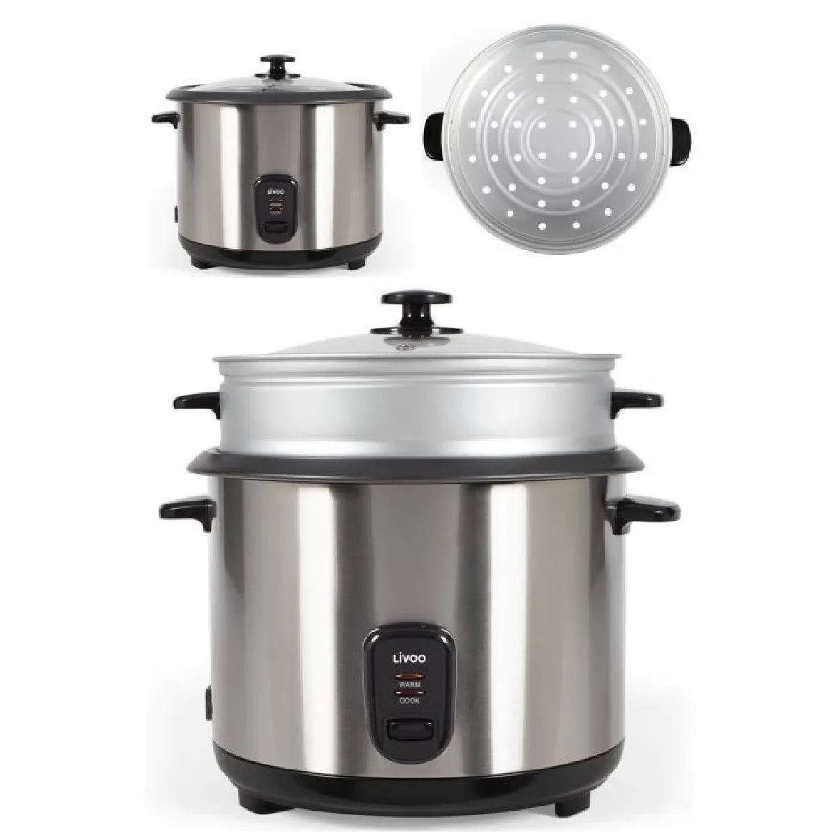 Livoo Arrocera Eléctrica Inox 2,8 L con Vapor y Mantención