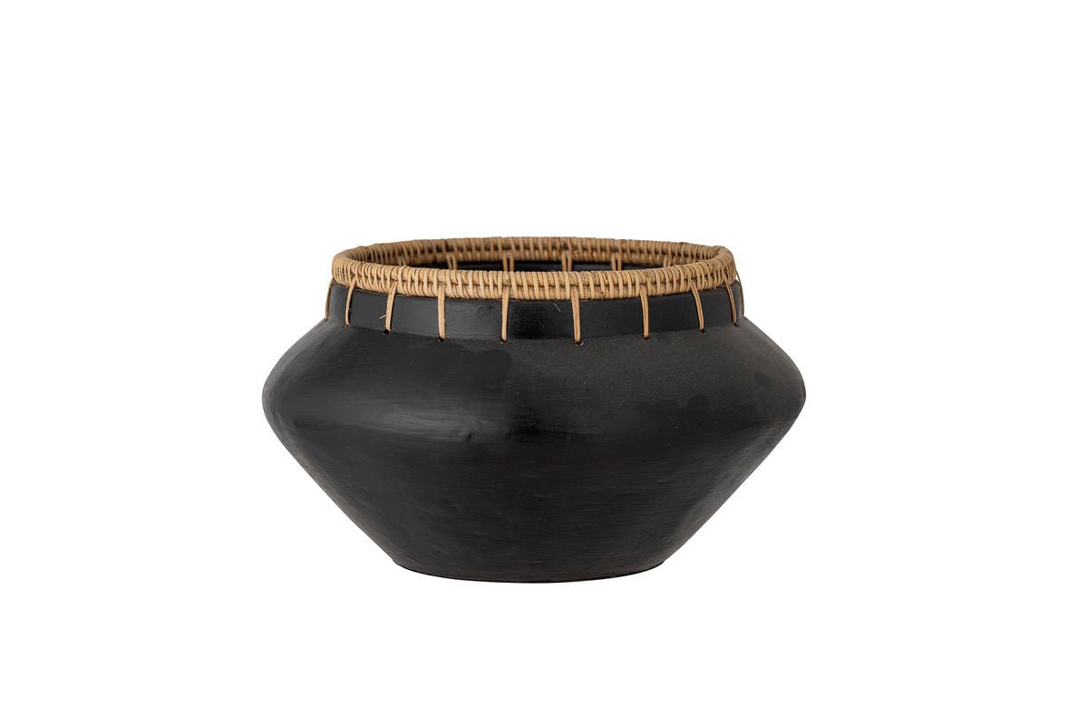 Luxusbetten24 Dalie Blumentopf Terrakotta Schwarz