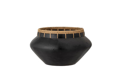 Luxusbetten24 Dalie Blumentopf Terrakotta Schwarz