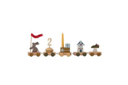 Kinder Geburtstagsdeko Rasina – Holz-Zug mit Erntemotiv, Zahlen & Kleiner Flagge