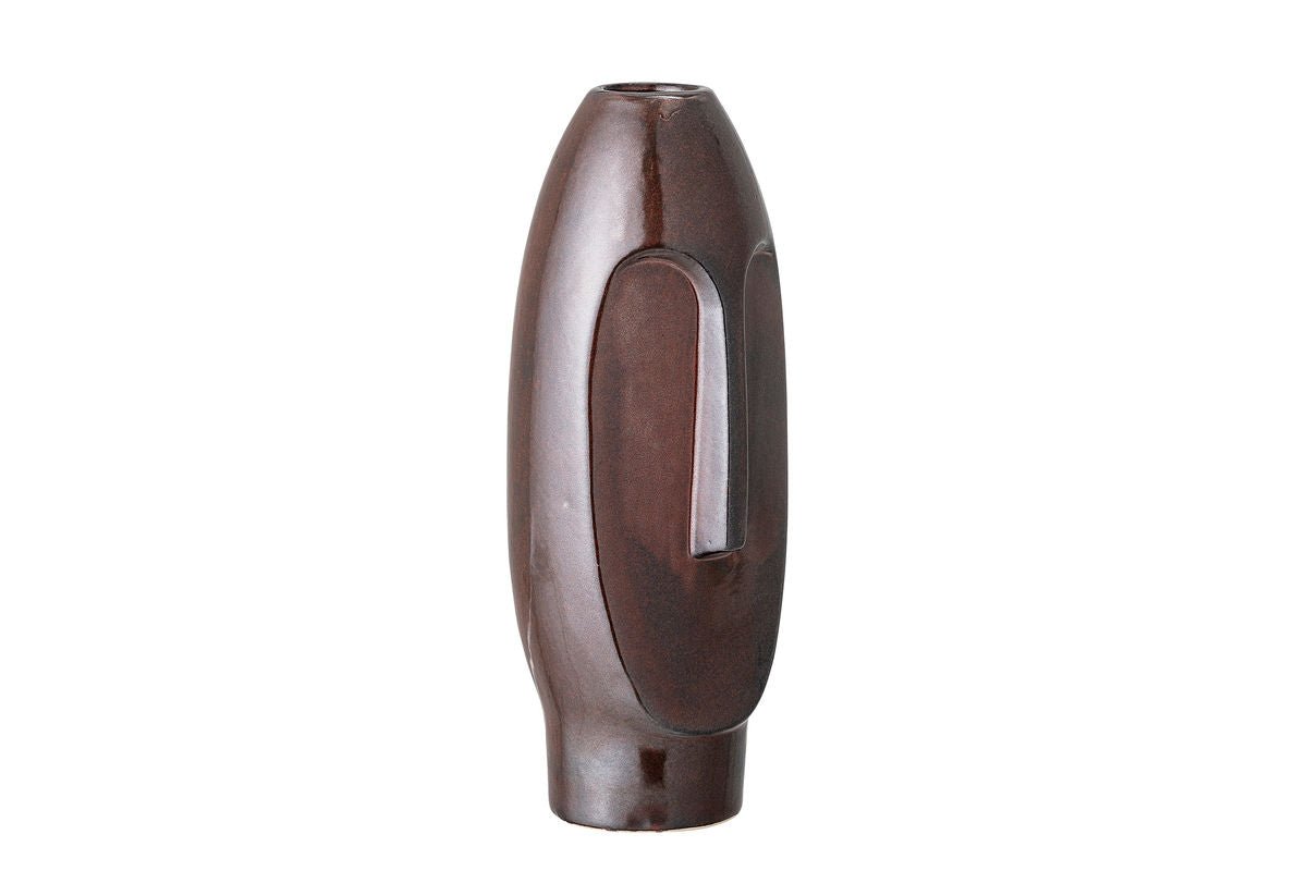 Luxusbetten24 Designvase Terra Skulpt Braune Steingut Vase Wohnzimmer
