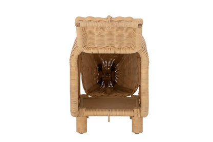 Luxusbetten24 Kinder Aufbewahrungshocker Dani – Nashorn aus Rattan mit Stauraum