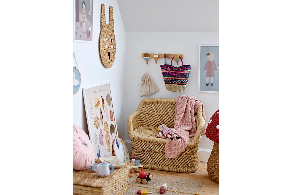 Kinder Garderobe Vika in Bunter Holzoptik mit Eistüten-Motiv