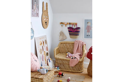 Kinder Garderobe Vika in Bunter Holzoptik mit Eistüten-Motiv