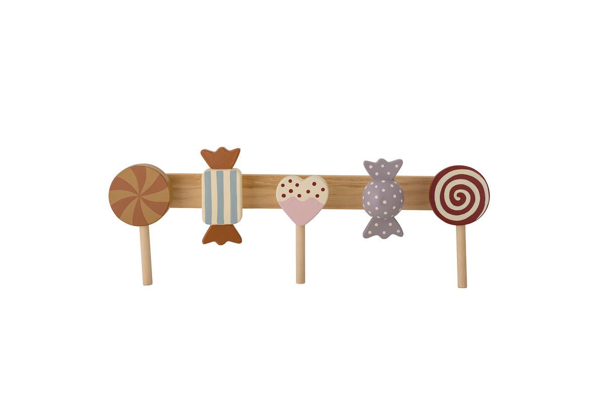Kinder Garderobe Haily aus Kiefernholz mit Bonbon Design Bunt
