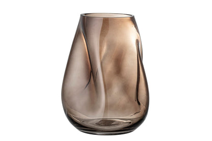 Luxusbetten24 Nirvana Vase – Braune Dekorationsvase aus Glas