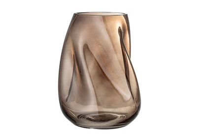 Luxusbetten24 Nirvana Vase – Braune Dekorationsvase aus Glas