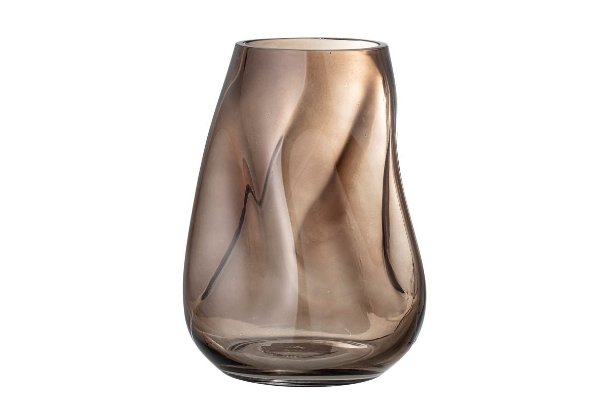 Luxusbetten24 Nirvana Vase – Braune Dekorationsvase aus Glas