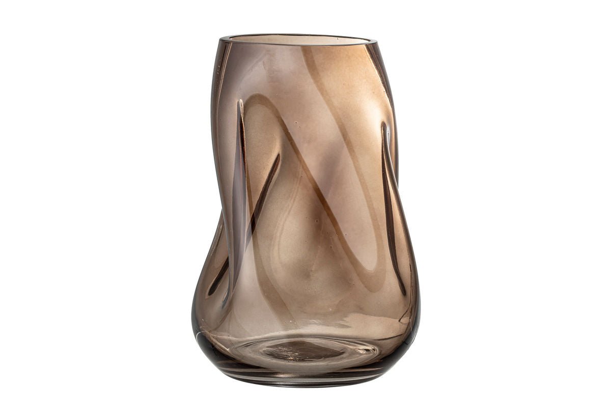 Luxusbetten24 Nirvana Vase – Braune Dekorationsvase aus Glas