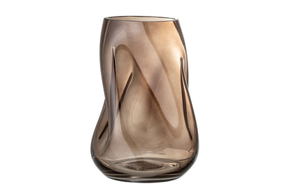 Luxusbetten24 Nirvana Vase – Braune Dekorationsvase aus Glas