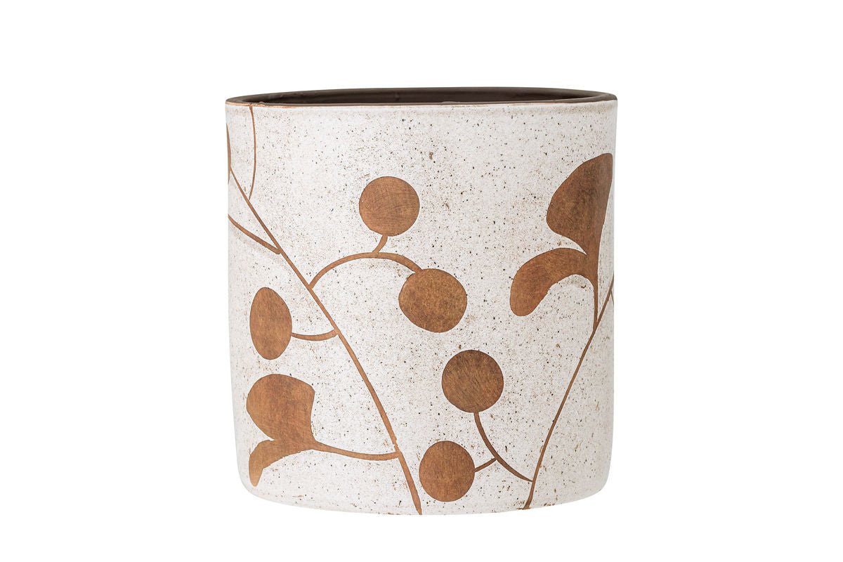 Luxusbetten24 Ardea Blumentopf Florales Design Weiß