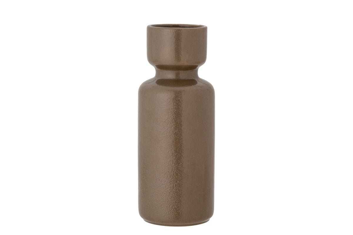 Dekorative Handgemachte Vase "Greenrusti" – Dunkelgrünes Steingut