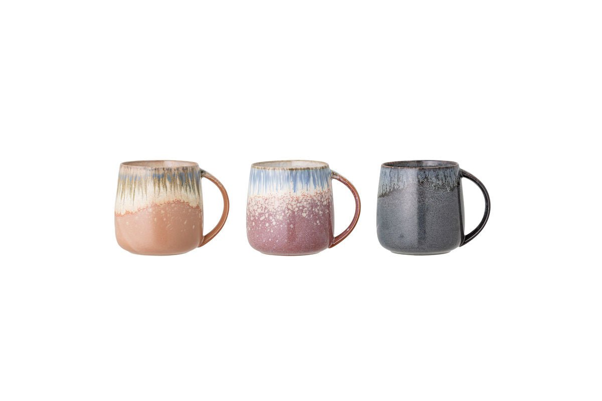 Luxusbetten24 Aurea Becher Set 3er Rose aus Steingut