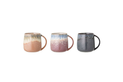 Luxusbetten24 Aurea Becher Set 3er Rose aus Steingut