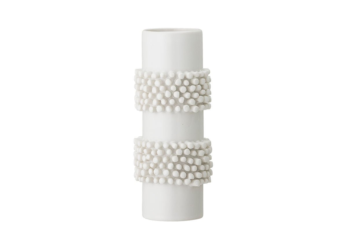 Vase "Snow" – Weiße Steingutvase